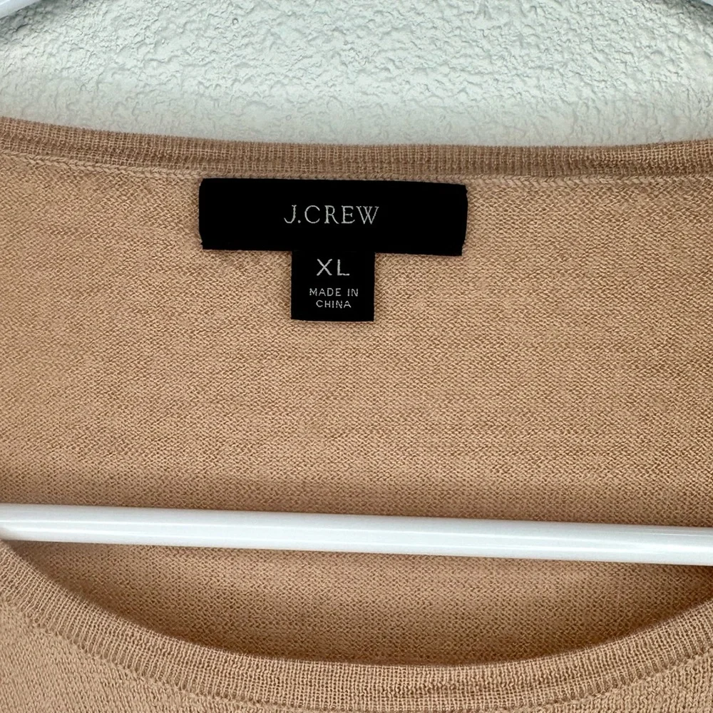 J. Crew Merino Wool Lightweight Crewneck Sweater - tan/peach color